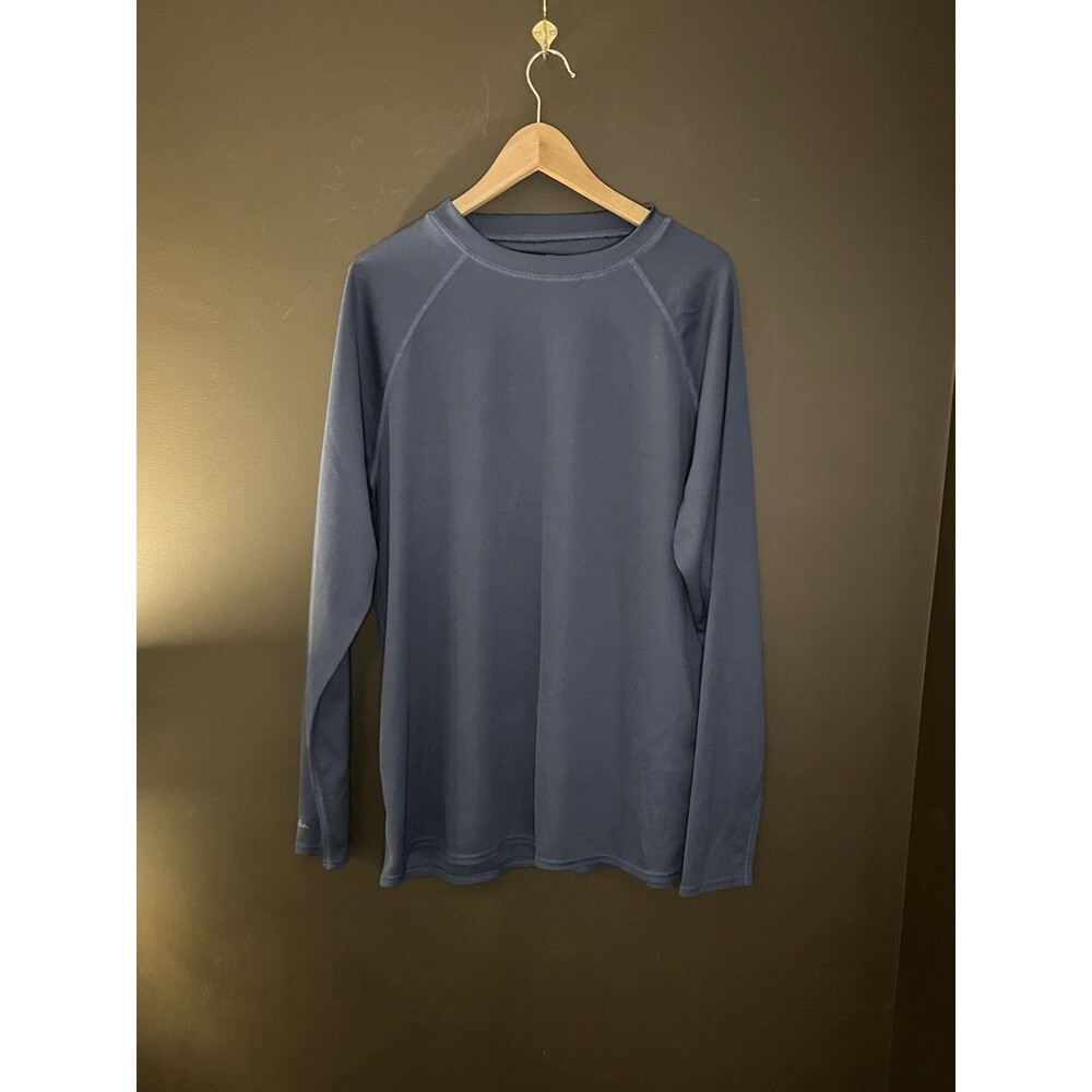 Cabelas Mens XL Tall Blue Long Sleeve Performance Base Layer Shirt Outdoor